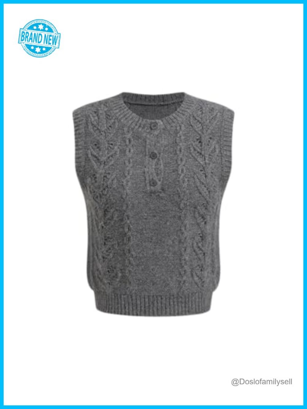Womens Cable Knit Sweater Vest Sleeveless Button Down Layering Pullover